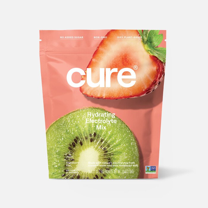 Cure Hydrating Electrolyte Drink Mix Pouches, Strawberry Kiwi, 14 ct., , large