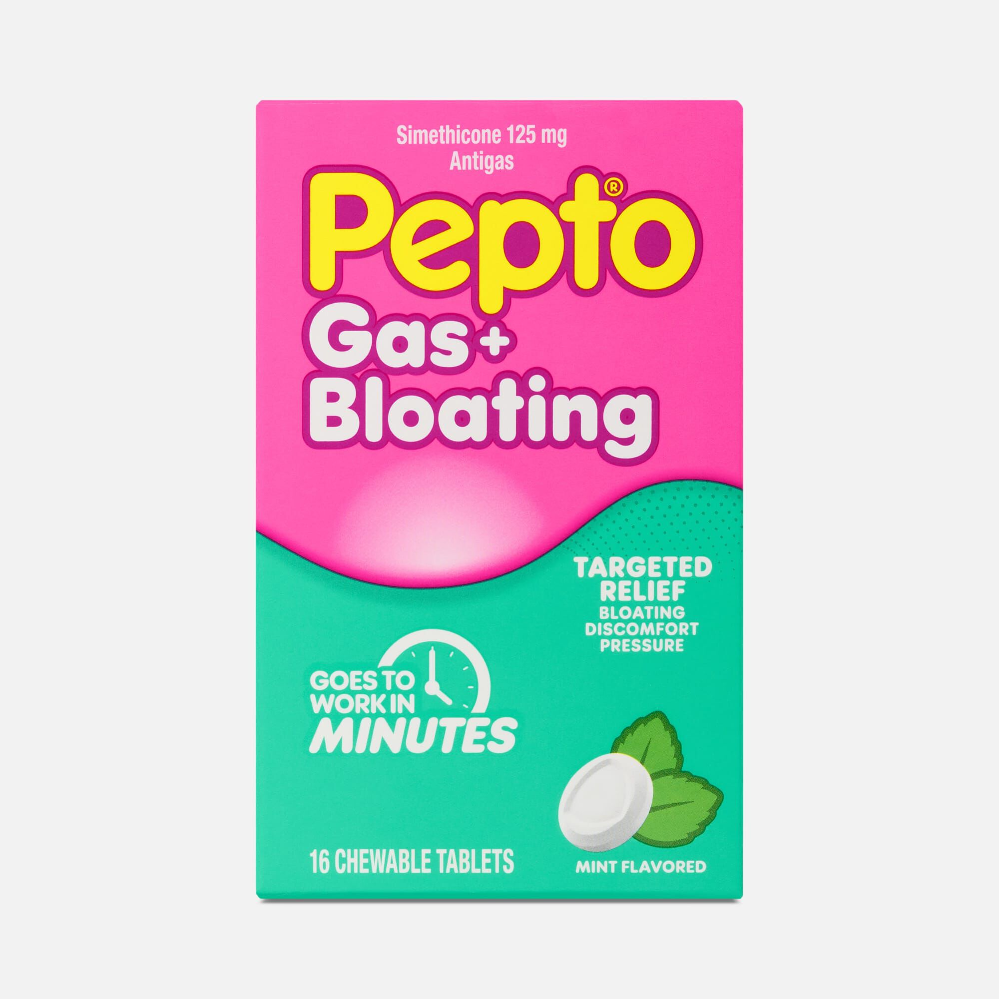 Pepto® Gas + Bloating Chewables, Mint, 16 ct., , large