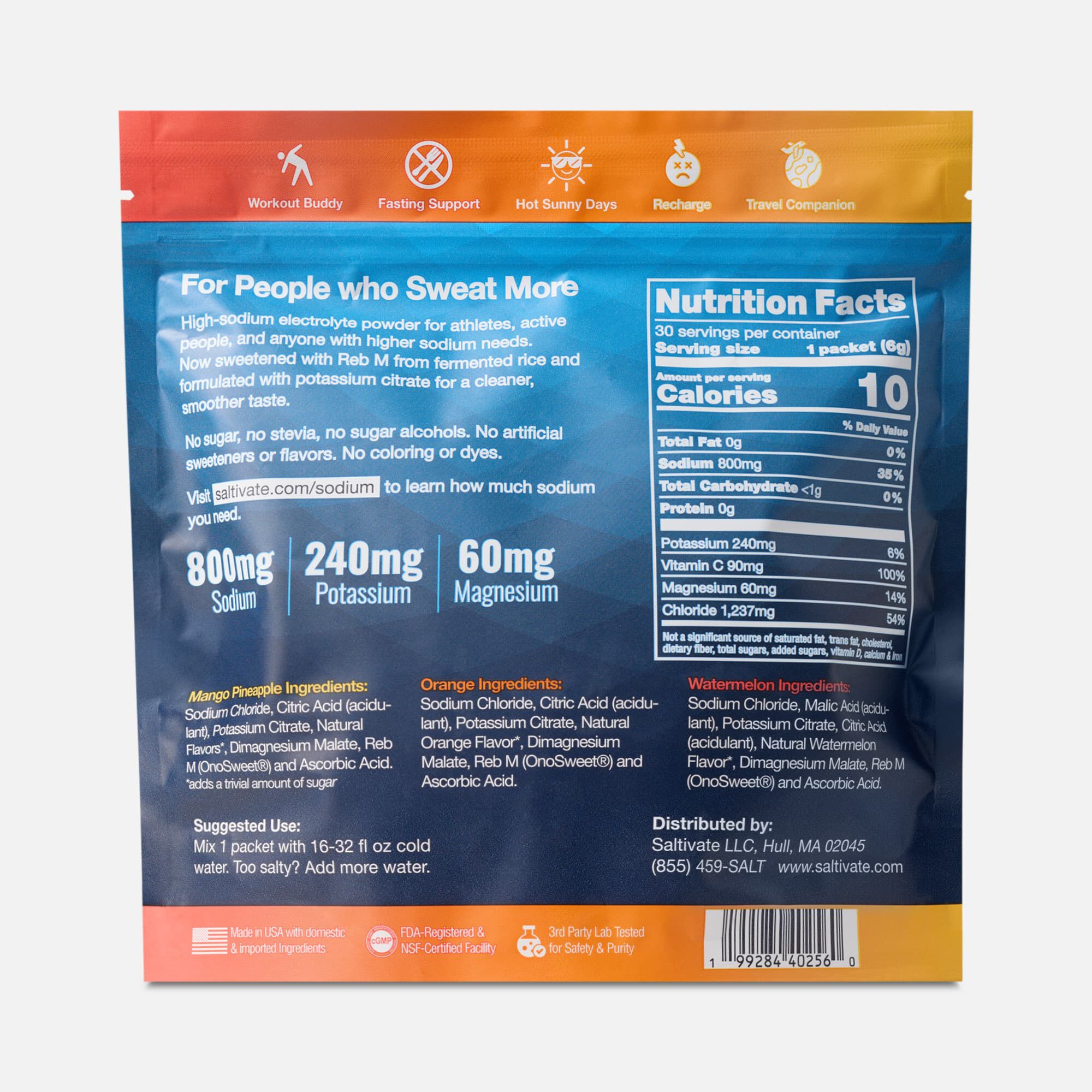 Saltivate® Electrolyte Drink Mix, Zero Sugar, Variety Pack, 30 Stick Packs, , large