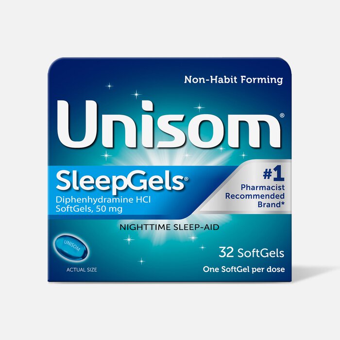 Unisom SleepGels, Maximum Strength Nighttime Sleep Aid, Softgels, 32 ct., , large