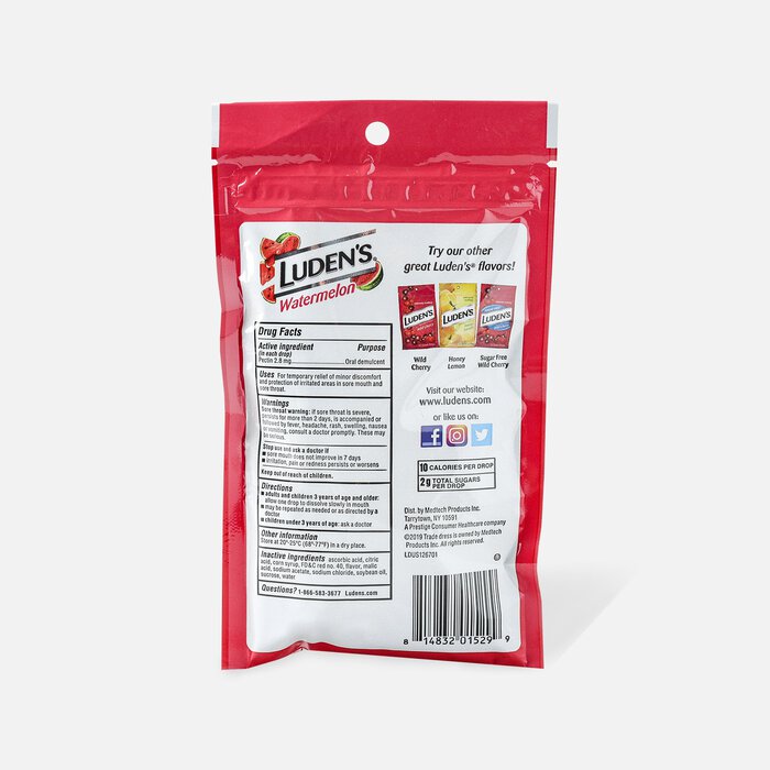 Luden's Watermelon Throat Drops, 25 ct. (3-Pack), , large