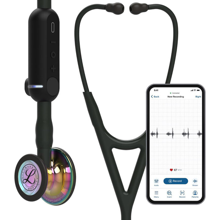 Littmann Core Digital Stethoscope High Polish Rainbow Chestpiece, , large