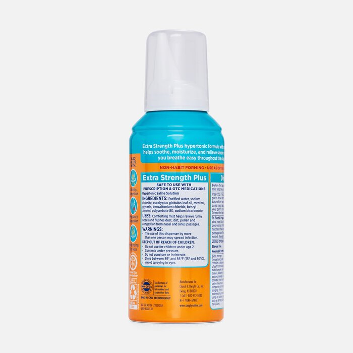Simply Saline Adult Nasal Mist Extra Strength Plus with Calming Eucalyptus, 4.6 oz., , large