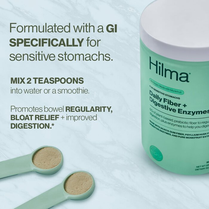 Hilma Daily Fiber Supplement + Digestive Enzymes, 8.36 oz., 30 servings, , large