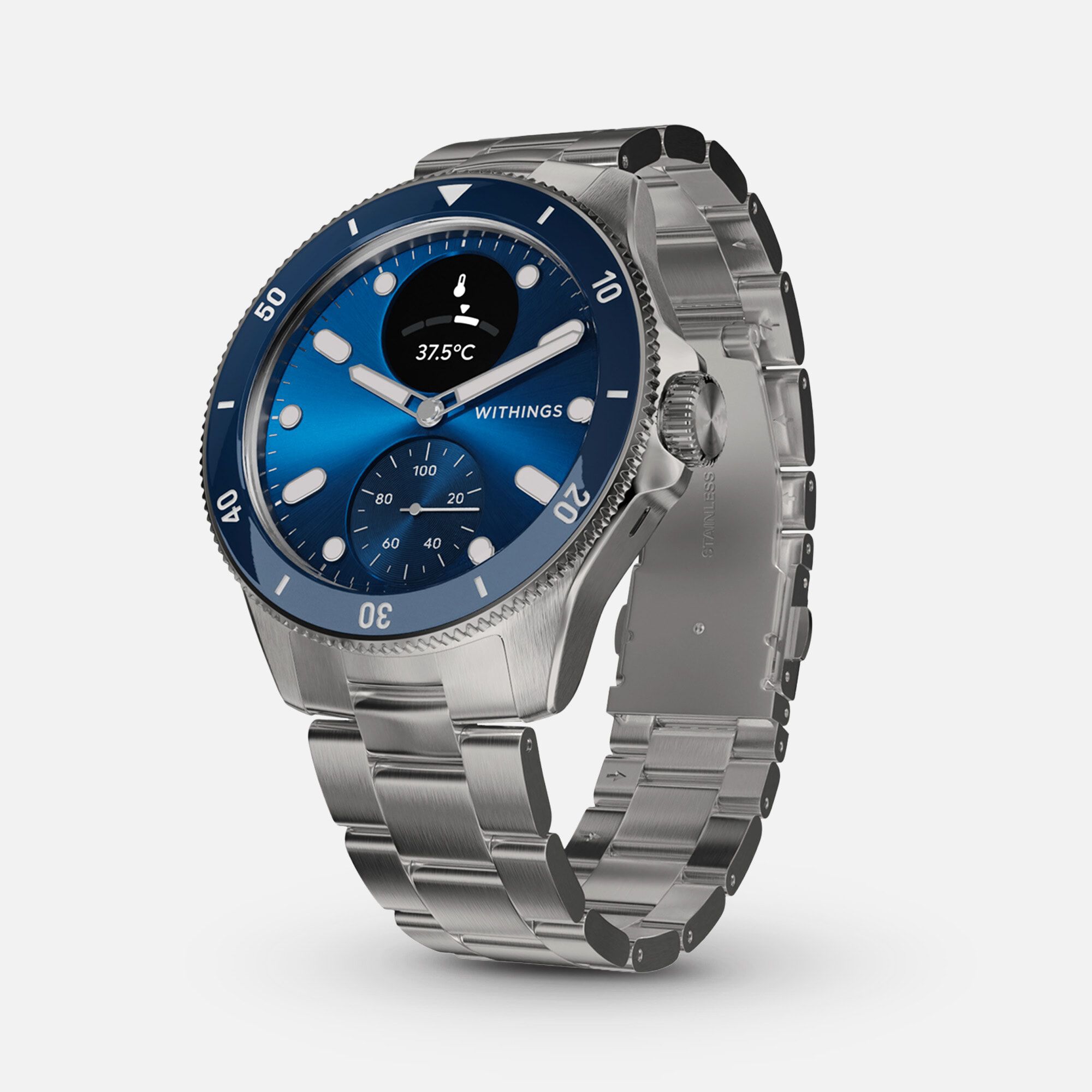 Withings ScanWatch Nova Premium Heart Health Hybrid Smartwatch, 42mm, Blue, , large