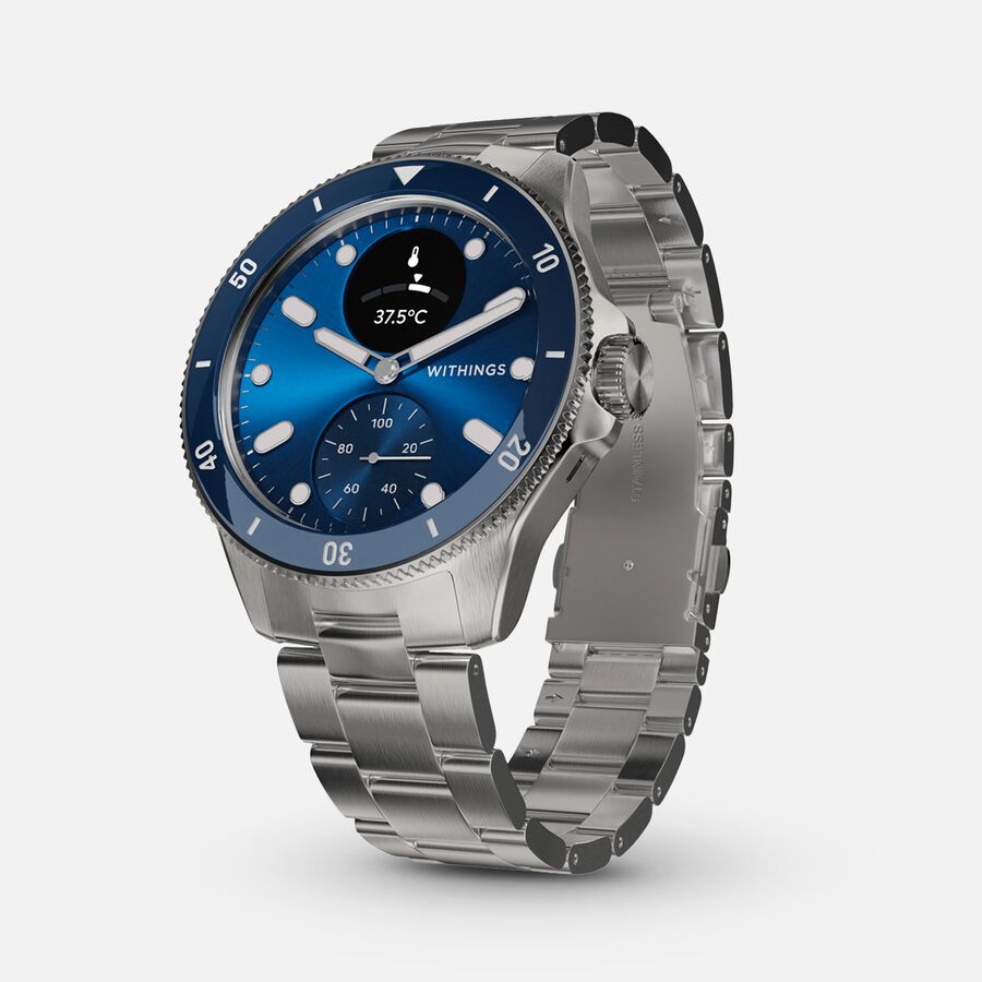 Withings ScanWatch Nova Premium Heart Health Hybrid Smartwatch, 42mm, Blue, , large image number 7