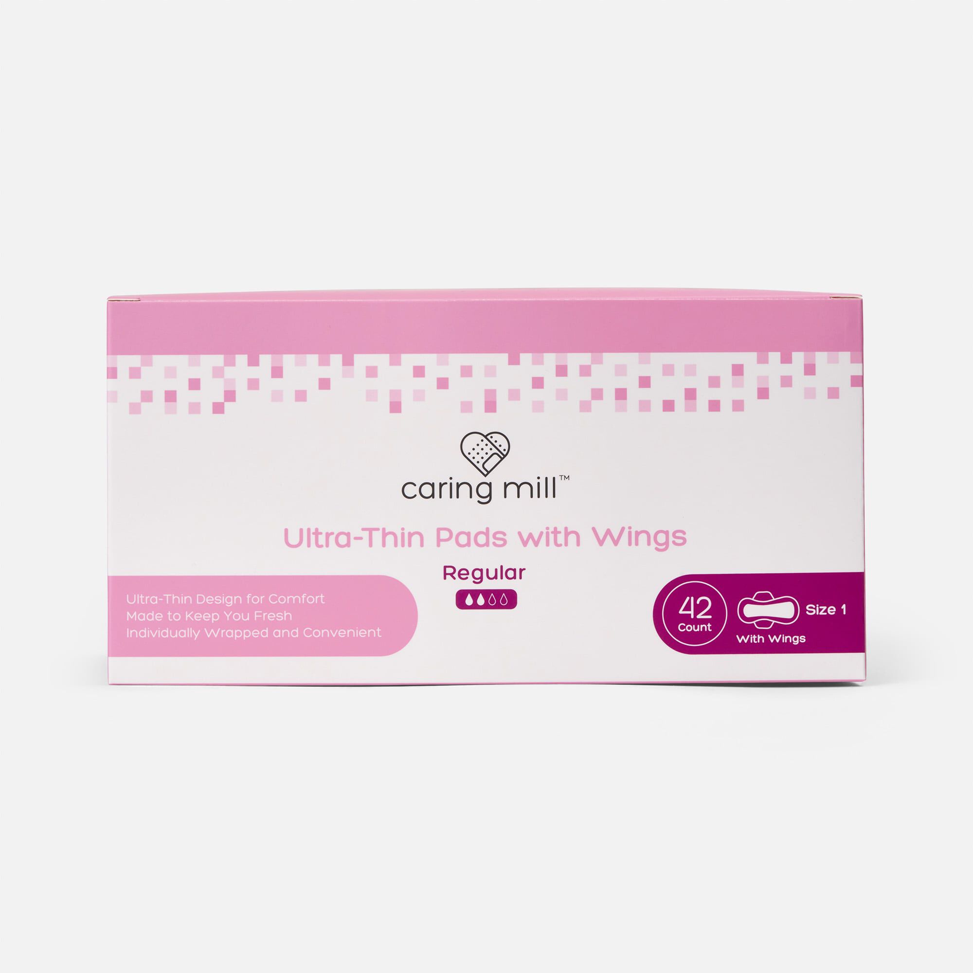 Caring Mill™ Ultra Thin Pads With Wings, 42 ct., , large