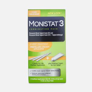 Monistat 3, Cure and Itch Relief, Prefilled Cream
