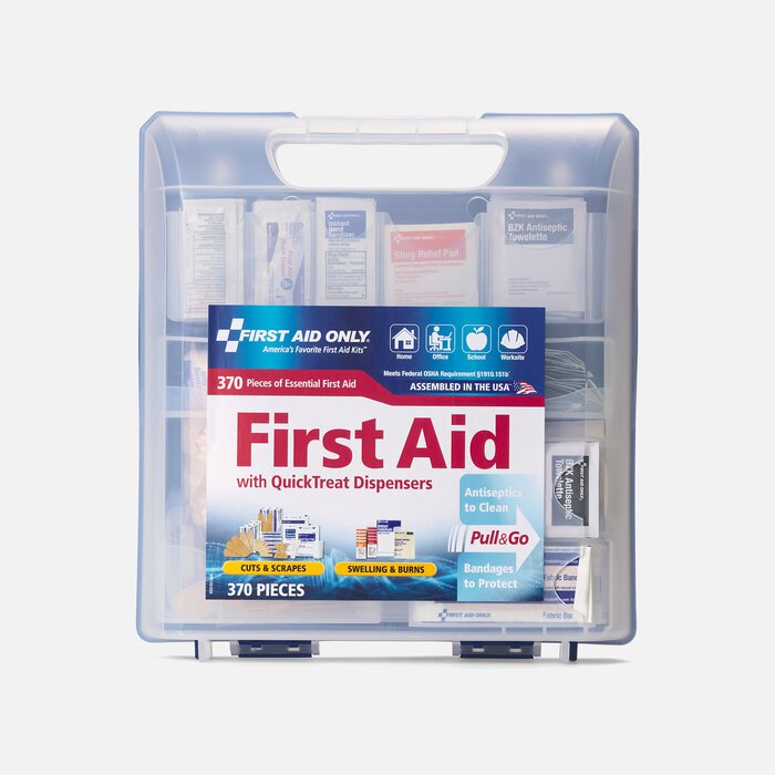 First Aid Only QuickTreat Dispenser Plastic First Aid Kit, 370 pc., , large