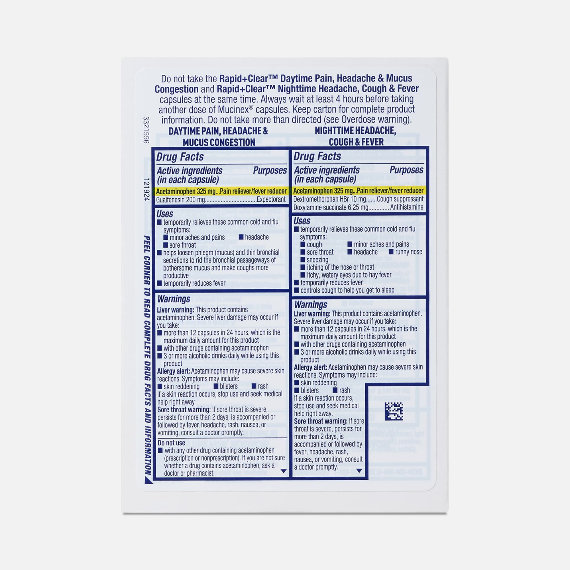Mucinex® Rapid+Clear™ Day & Night Cold and Flu Medicine, 24 ct., , large