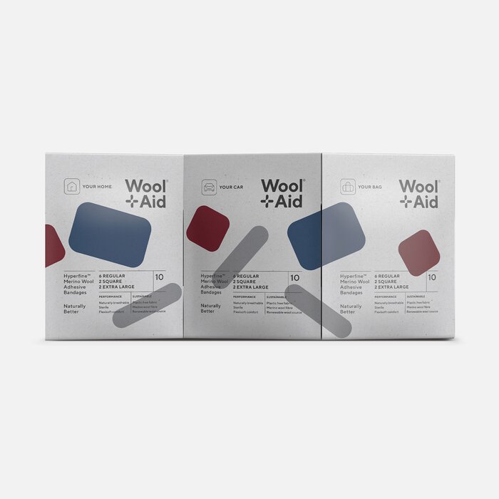 WoolAid Merino Wool Adhesive Bandages, Multipacks, 30 ct., , large