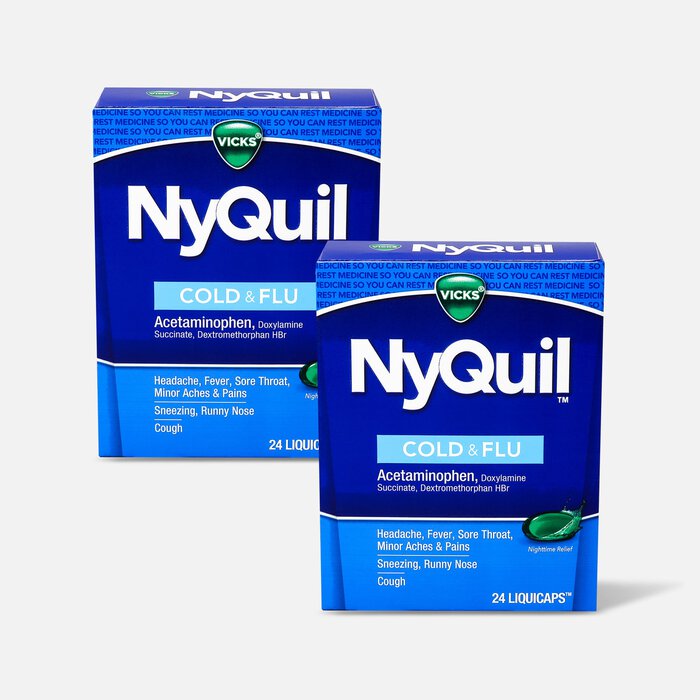 Vicks NyQuil Cold and Flu Liquicaps, 24 ct. (2-Pack), , large