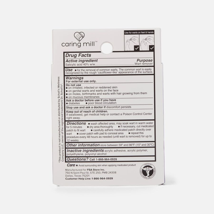 Caring Mill™ Wart Remover Medicated Discs,18 ct. Medicated Patches and 20 Concealing Pads, , large image number 1