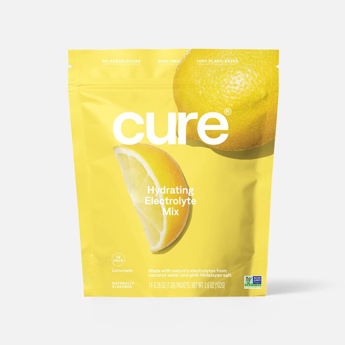 Cure Hydrating Electrolyte Drink Mix Pouches, Lemonade, 14 ct., , large