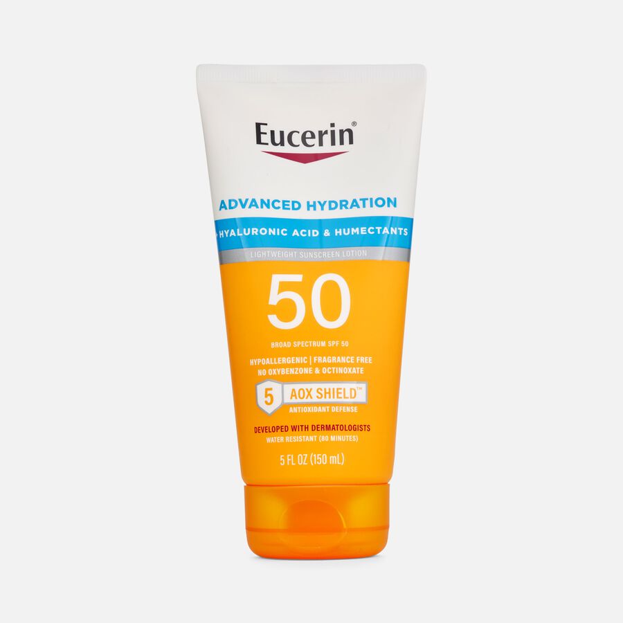 Eucerin Sun Advanced Hydration Sunscreen Lotion, SPF 50, 5 fl oz., , large image number 0