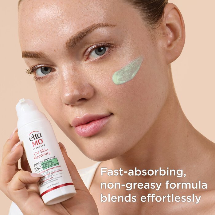 EltaMD UV Skin Recovery Red Color Correcting Green Tint Broad Spectrum SPF 50, , large