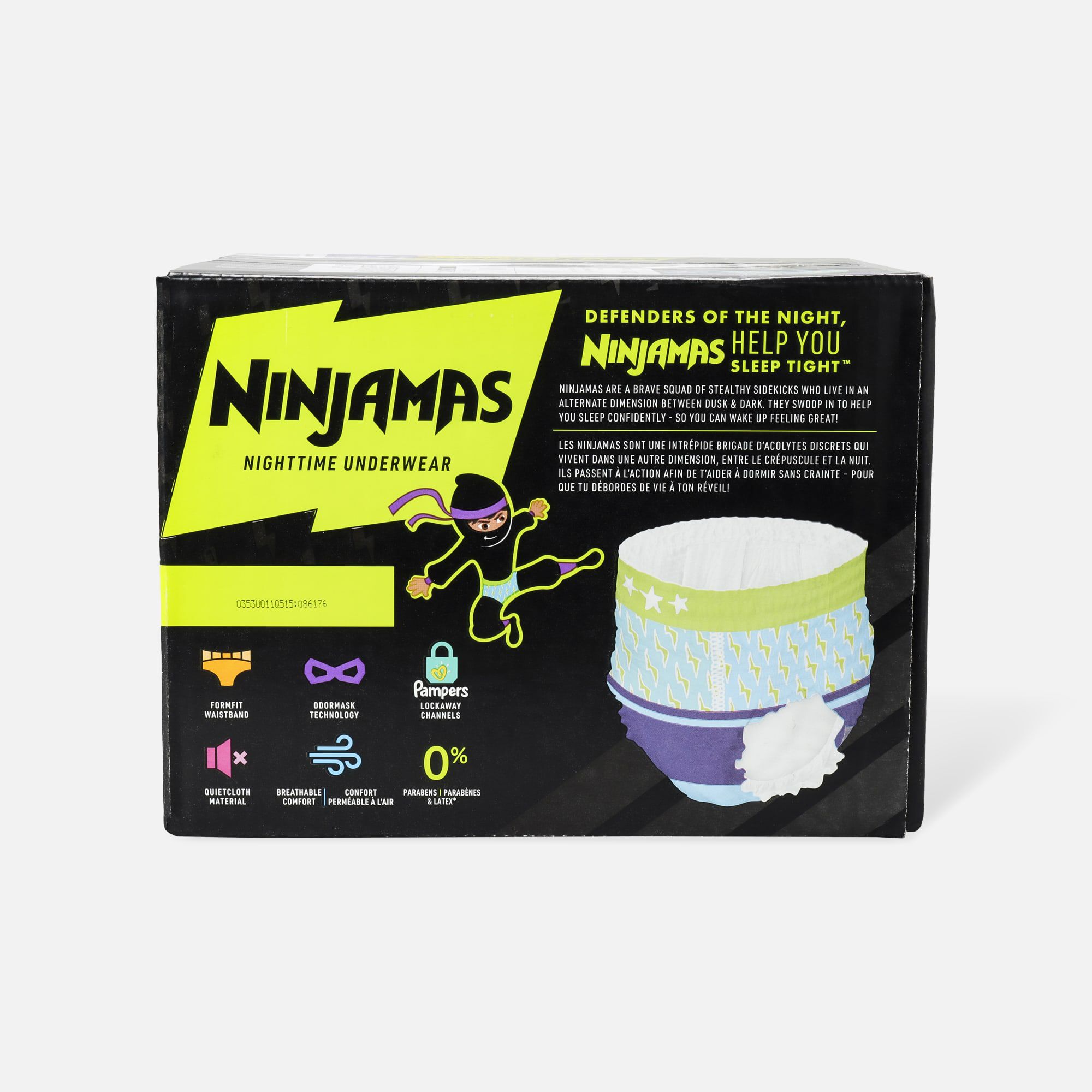 Ninjamas Nighttime Bedwetting Underwear, Boy, Size S/M, 44 ct., , large