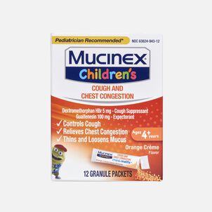 Mucinex Children's Cough & Chest Congestion Mini-Melts Granule Packets, Orange Crème, 12 ct.