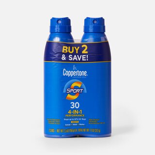 Coppertone Sport Sunscreen Spray SPF 30, 5.5 oz. - Twin Pack