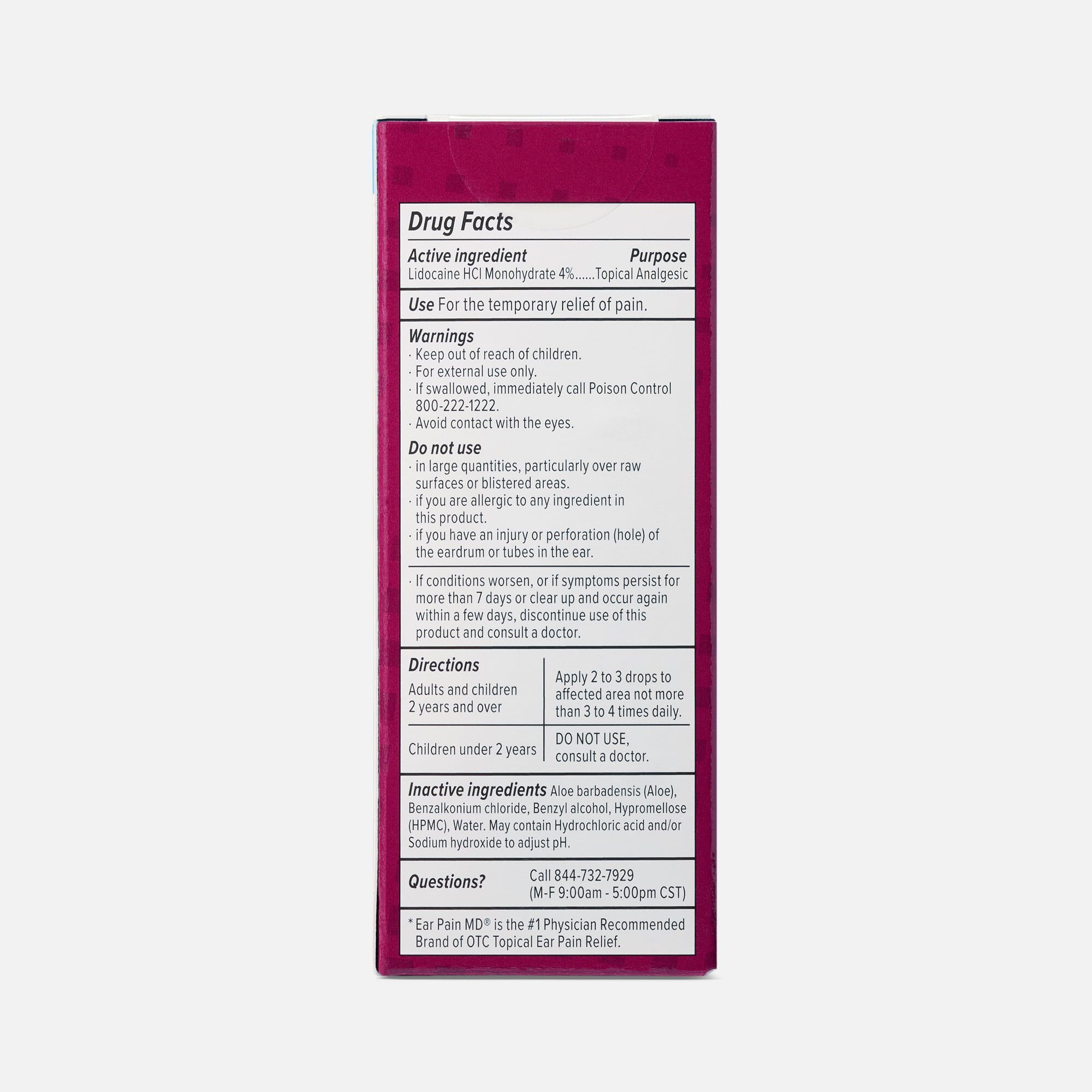 eosera® EAR PAIN MD® Relief Drops with 4% Lidocaine, 0.17 fl. oz., , large