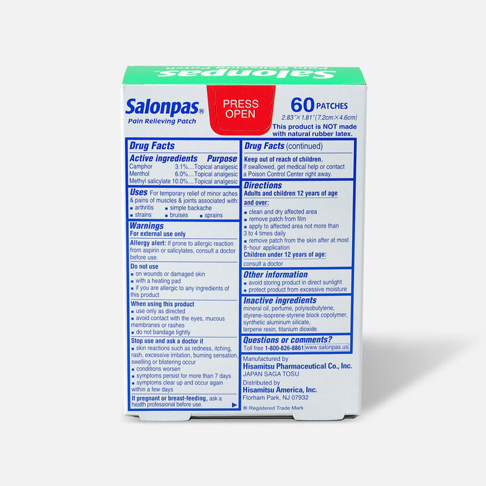 Salonpas Pain Relieving Patch, 60 ct., , large