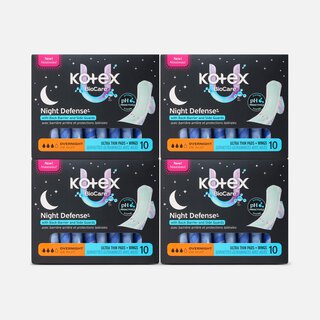 Kotex® BioCare™ Ultra Thin Overnight Pads With Wings, Heavy Absorbency, 10 ct. (4 pack)