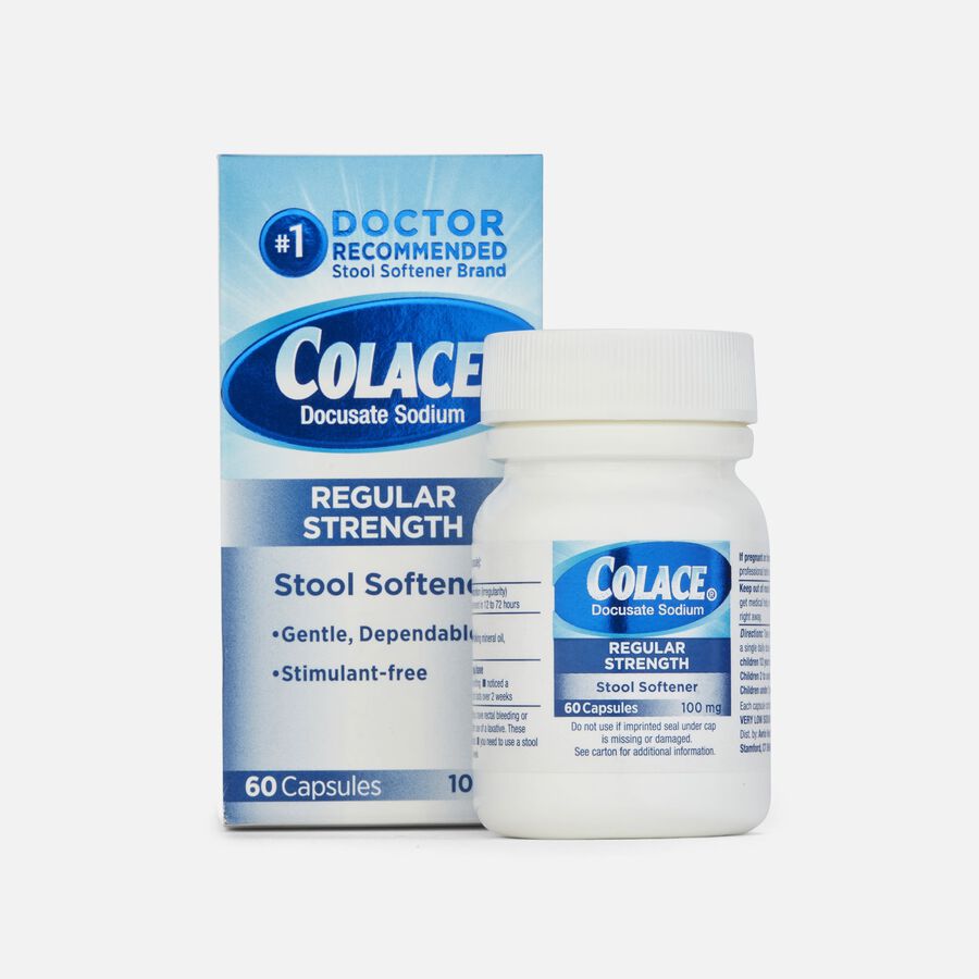 Colace Stool Softener Laxative 100 mg, Capsules, 60 ct., , large image number 0