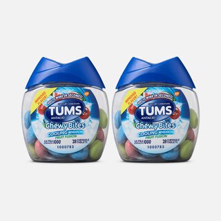 TUMS Ultra Strength Chewy Bites Cooling Sensation Antacid Chews, Fruit Fusion, 28 ct. (2-Pack)