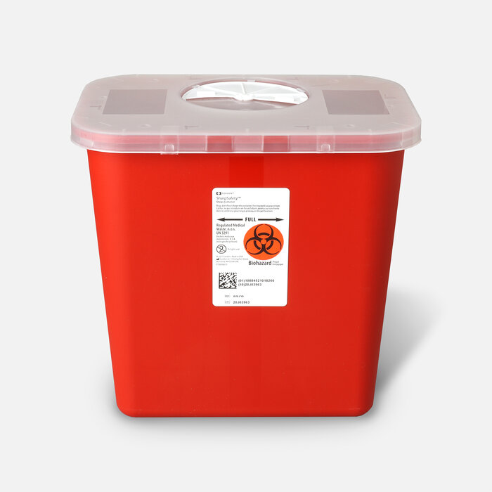 Transportable Sharps Container 2 gal., Transparent Red, 8970, , large