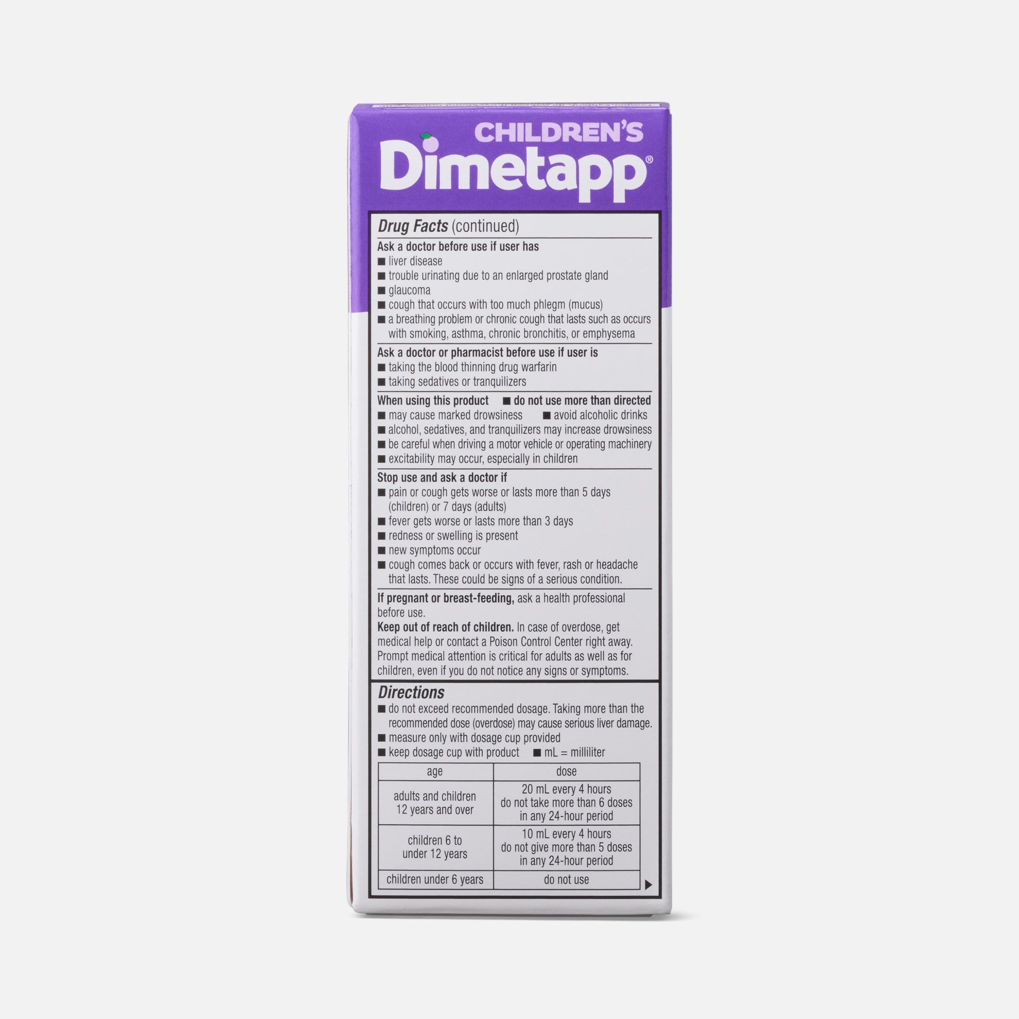 Children’s Dimetapp Multi-Symptom Cold & Flu, Grape, 4 oz., , large