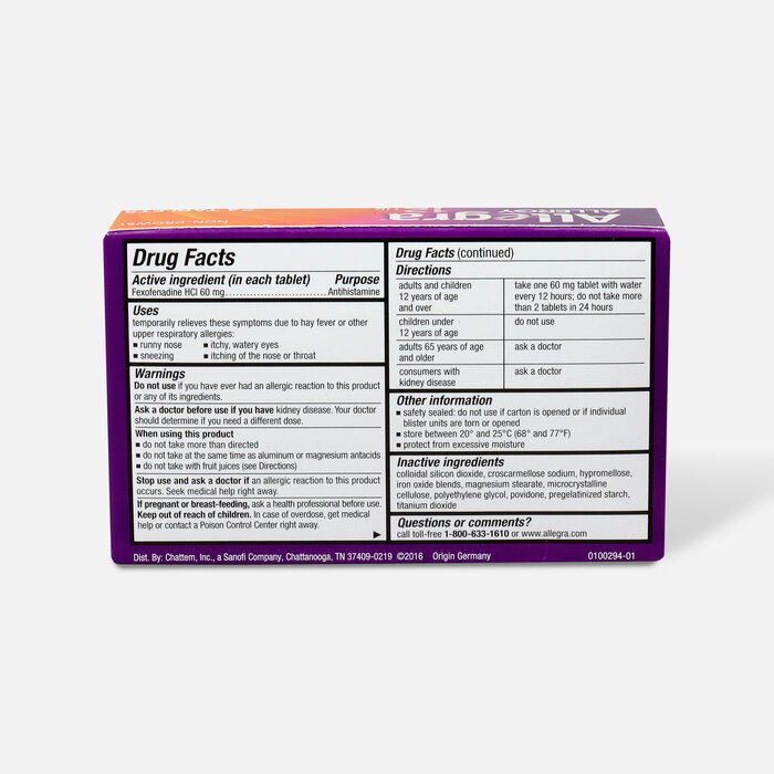 Allegra Allergy 12 Hour Non-Drowsy, 24 ct., , large