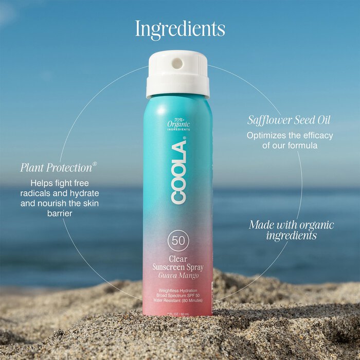 COOLA Classic Body Organic Sunscreen Spray SPF 50 Guava Mango - Travel Size, , large