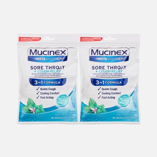 Mucinex InstaSoothe Sore Throat + Cough Relief - Alpine Herbs & Fresh Mint, 40 ct. (2-Pack)