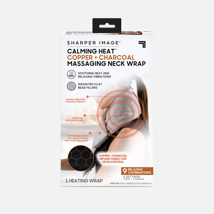 Sharper Image Calming Heat Massaging Neck Wrap, , large