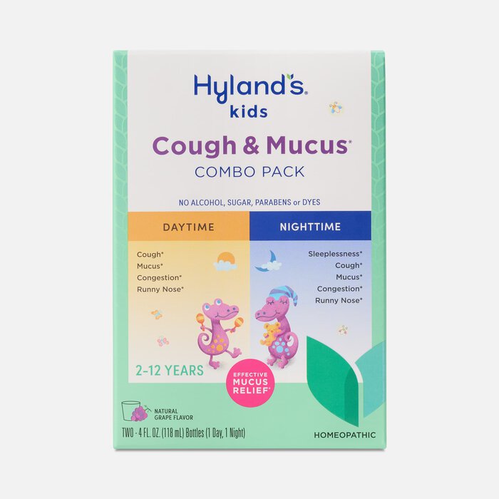 Hyland's Kids Cough & Mucus Daytime & Nighttime Combo Pack, Grape, 2 x 4 oz., , large