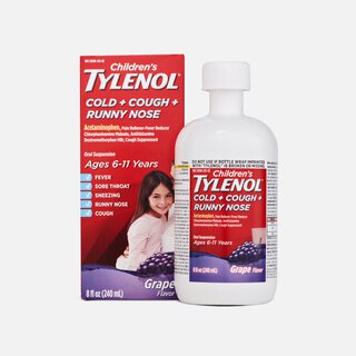 Children's Tylenol Cold + Cough + Runny Nose Relief Liquid, Grape, 8 fl oz.