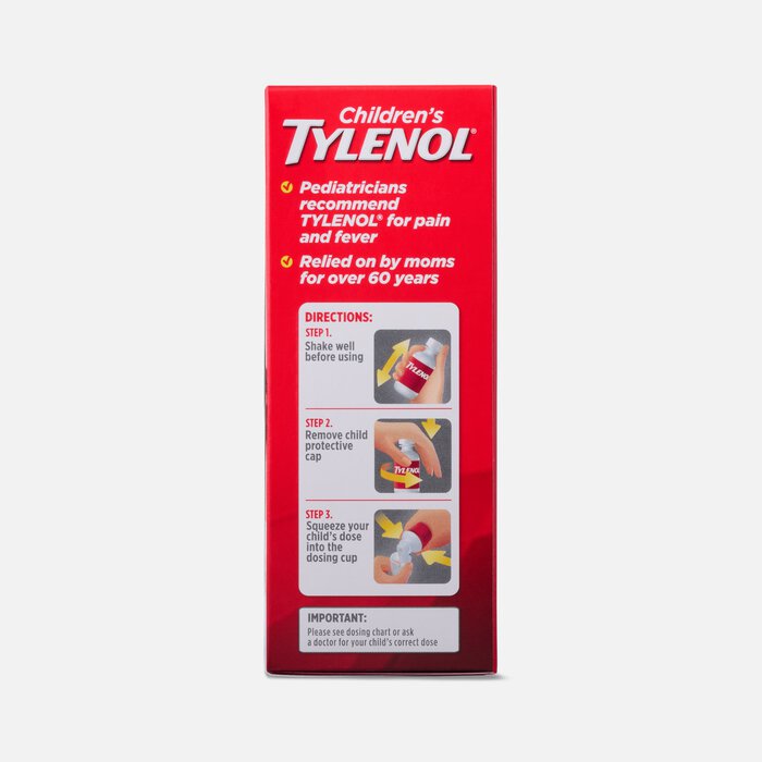 Tylenol Children's Pain & Fever Reliever Liquid, Dye-Free, Cherry, 4 fl oz., , large