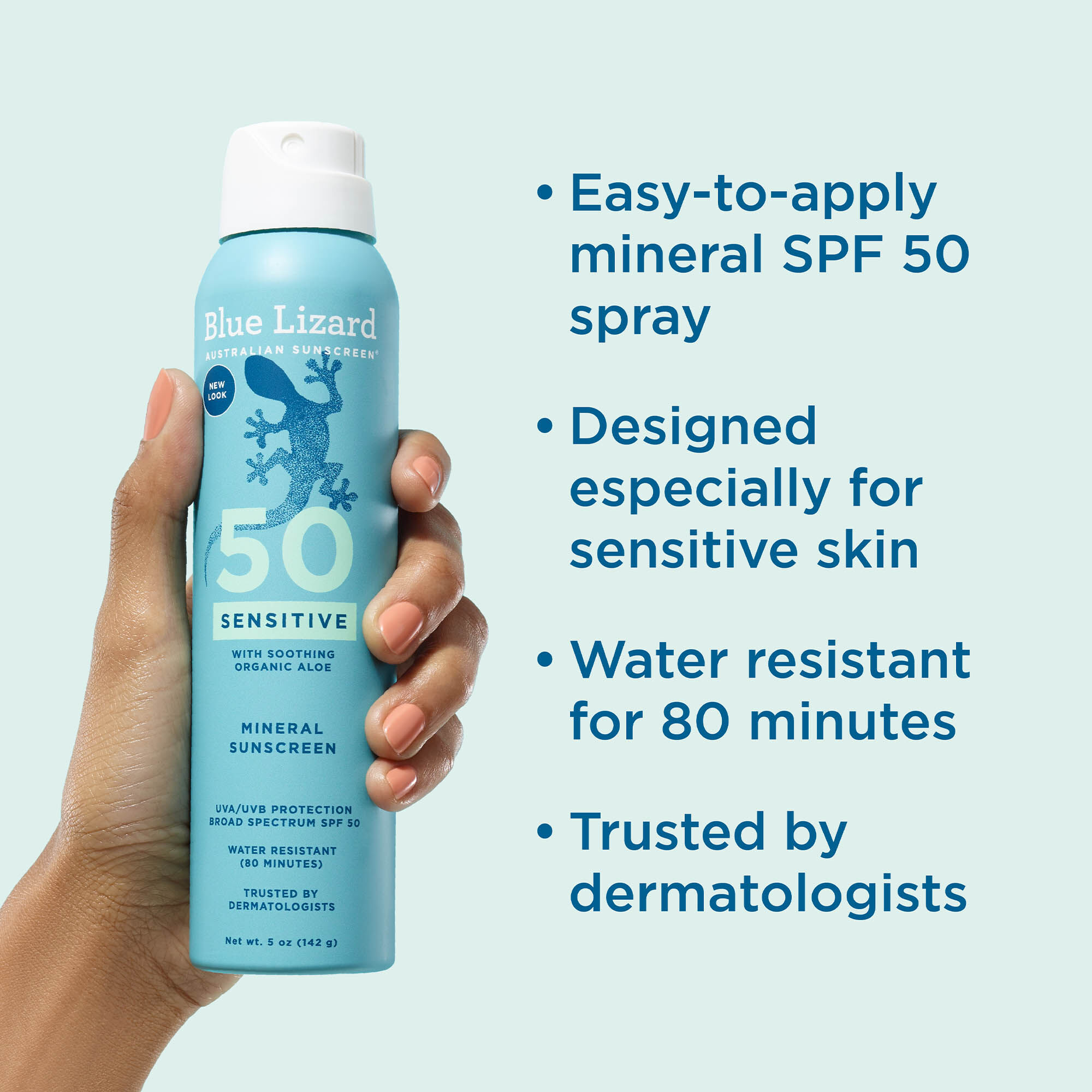 Blue Lizard  Sensitive Sunscreen SPF 50 Spray, 5 oz., , large