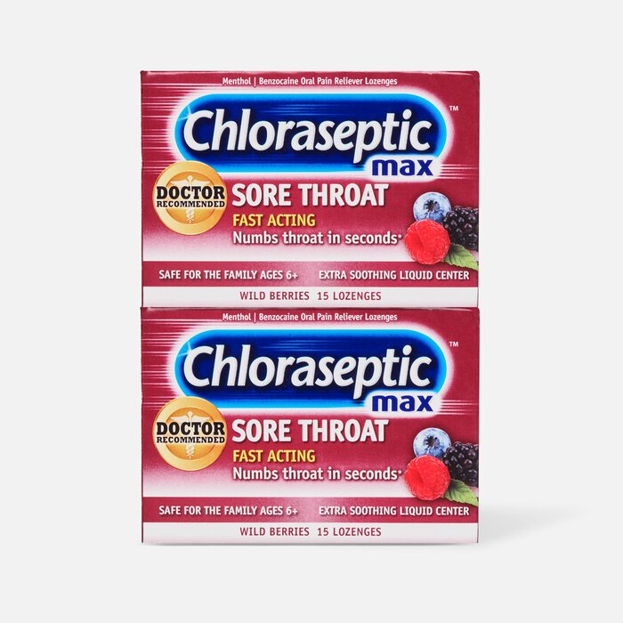 Chloraseptic Max, Wild Berries, Sore Throat Lozenges, 15 ct. (2-Pack), , large