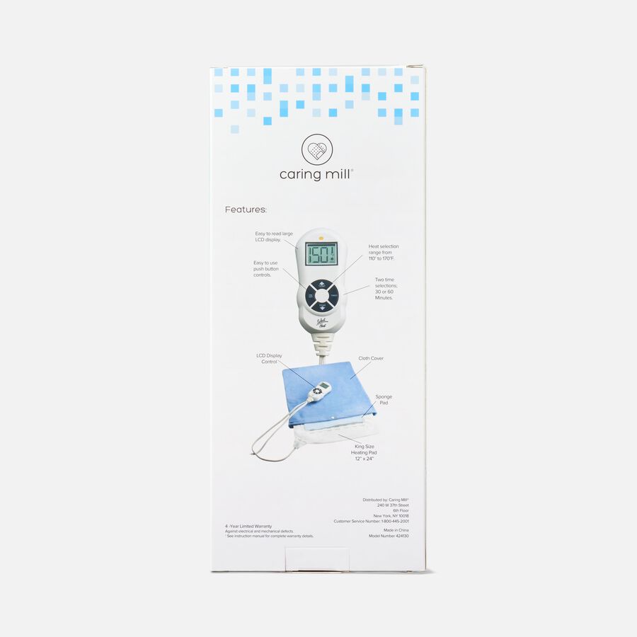 Caring Mill&trade; LCD Moist/ Dry Heating Pad King Size 12" x 24", , large image number 2