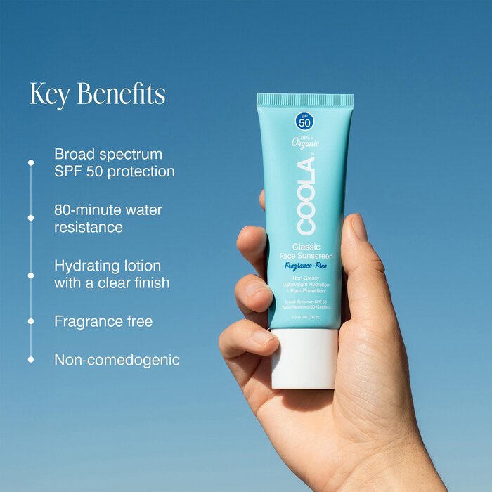COOLA Classic Face Organic Sunscreen Lotion SPF 50, Fragrance-Free, 1.7 oz., , large