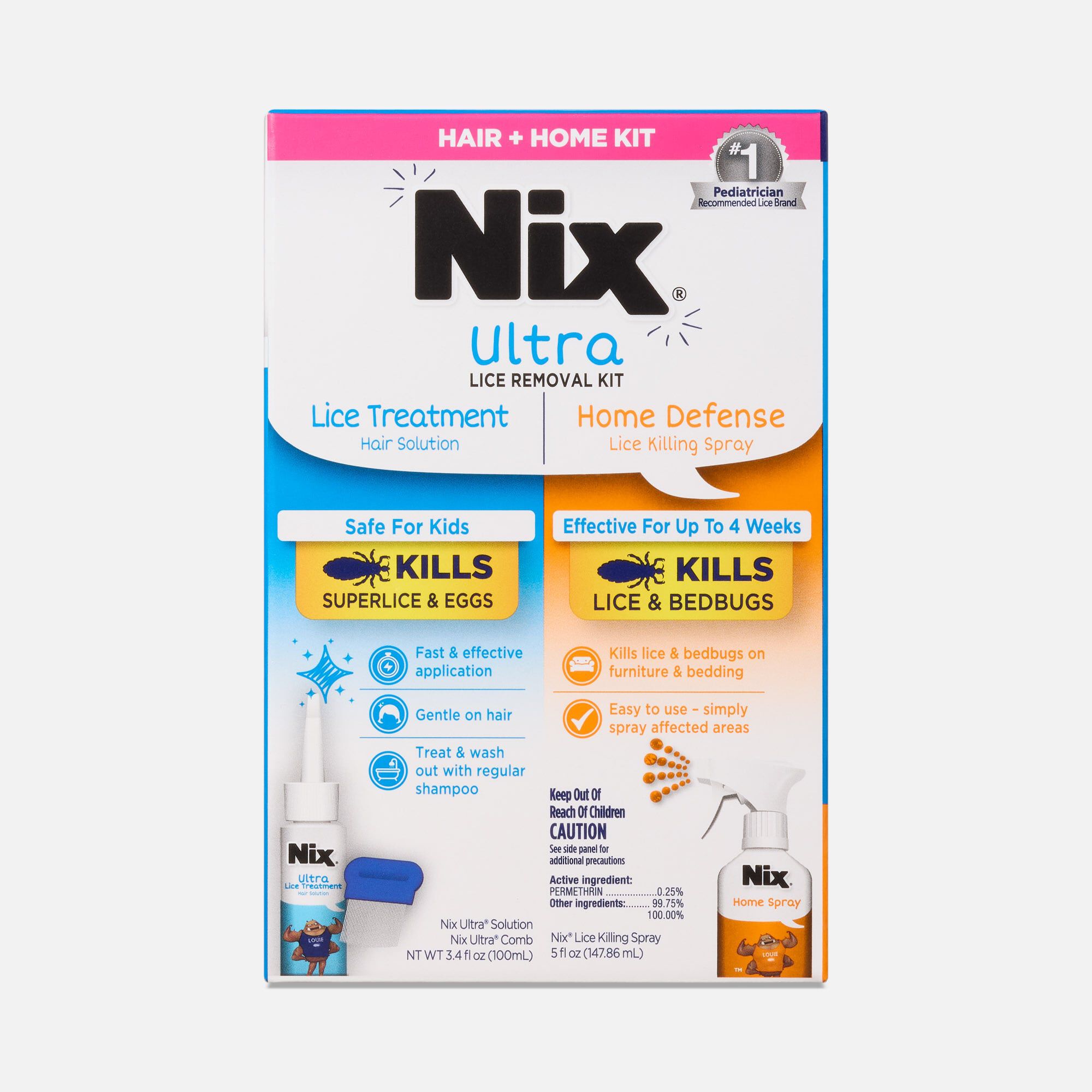 Nix Ultra Super Lice Removal Kit Lice Removal Treatment For Hair and Home