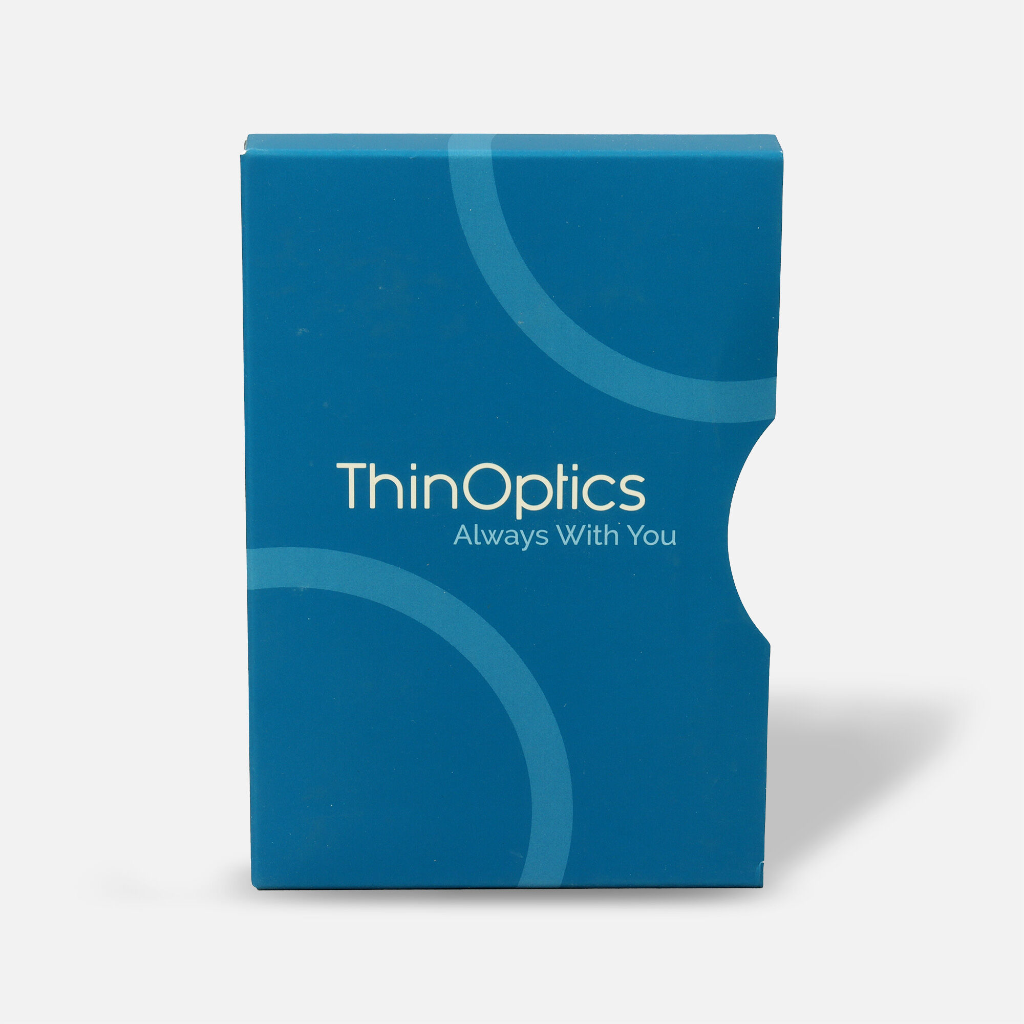 ThinOPTICS Reading Glasses on your Phone, Black Glasses, White Universal Pod Case, , large