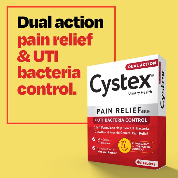Cystex Pain Relief + UTI Bacteria Control Tablets, 48 ct, , large