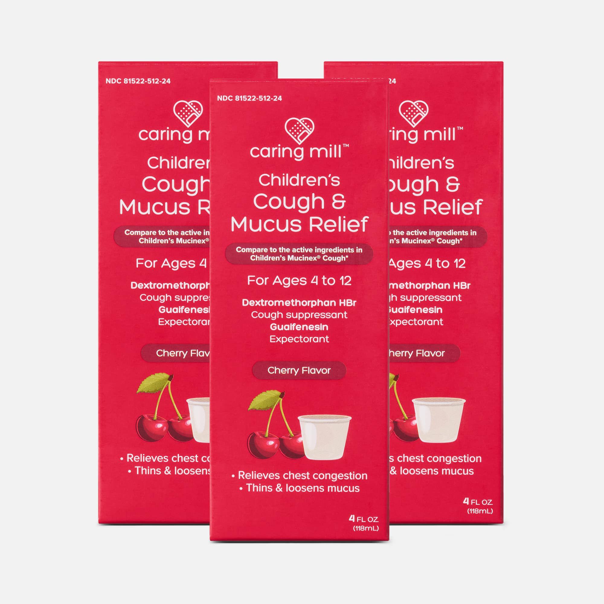 Caring Mill™ Children's Mucus Relief Multi-Symptom Cold, Cherry Flavor, 4 oz. (3 pack)