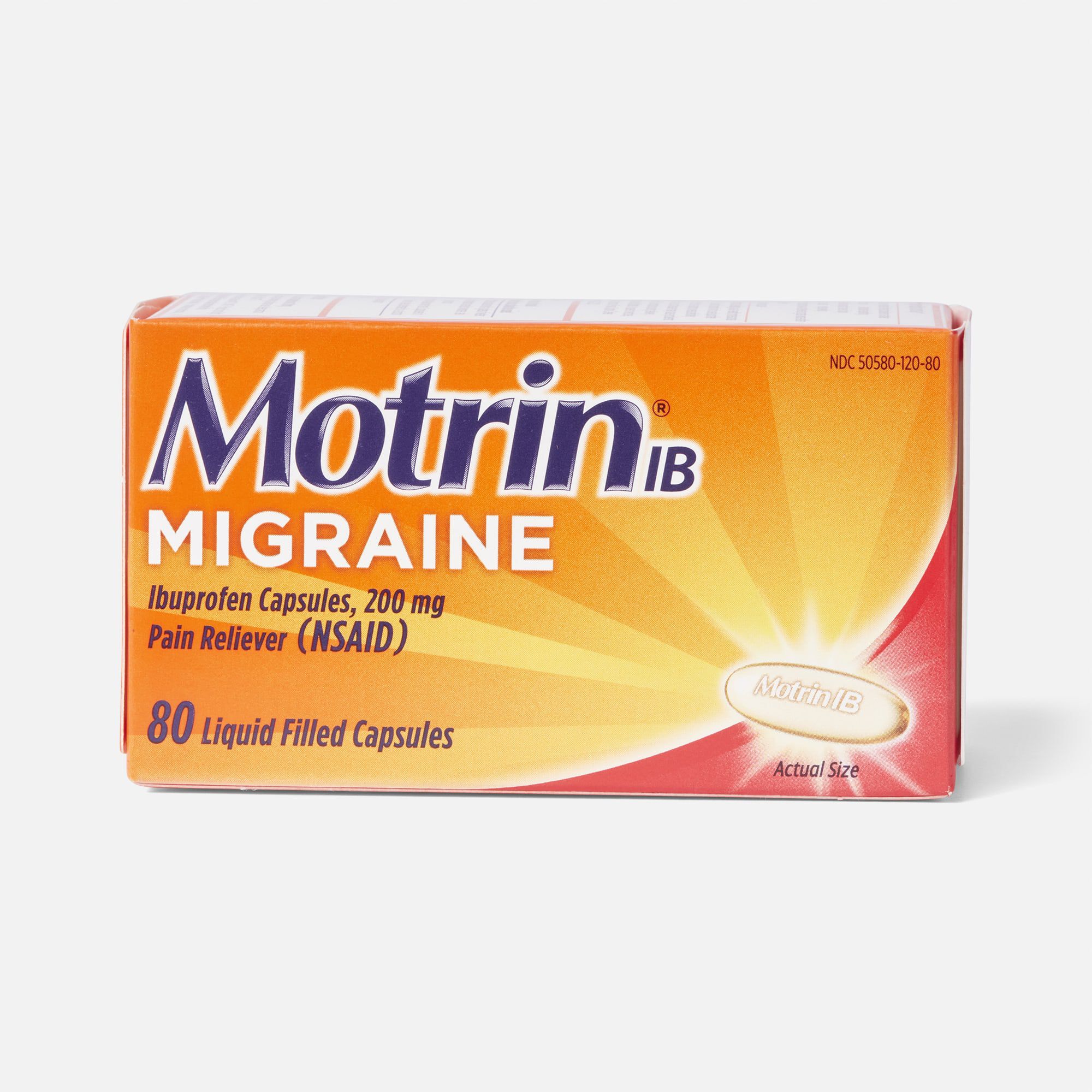 Motrin IB Migraine Liquid Filled Caps, 200 mg, 80 ct., , large