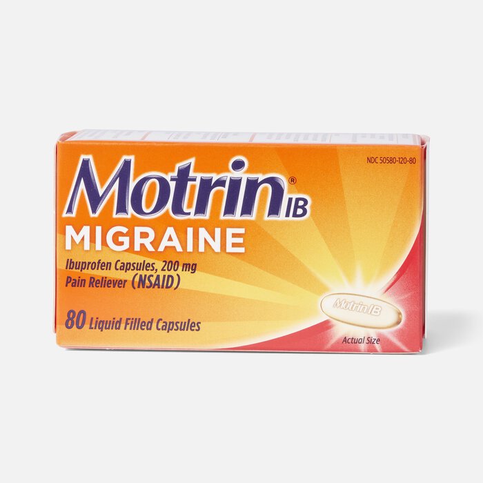 Motrin IB Migraine Liquid Filled Caps, 200 mg, 80 ct., , large