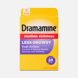 Dramamine® Less Drowsy Motion Sickness Tablets, Orange, 4 ct.