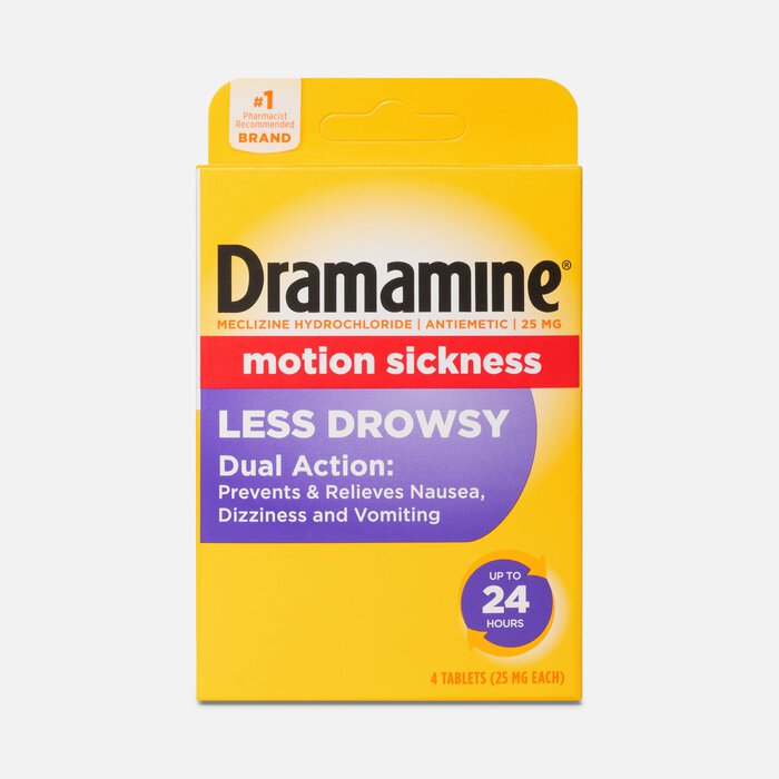 Dramamine® Less Drowsy Motion Sickness Tablets, Orange, 4 ct., , large