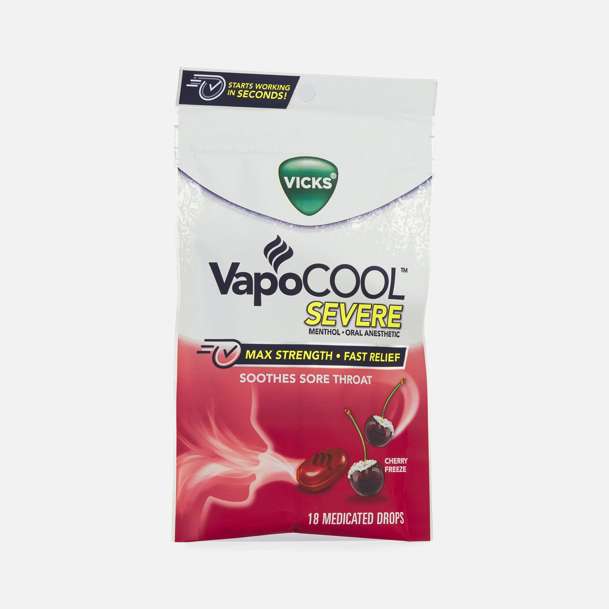 Vicks VapoCool Drops Severe Cherry, 18 ct., , large
